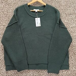 NWT Chelsea & Violet Women's XL Cozy Textured Knit Sweater Forest Green NWT